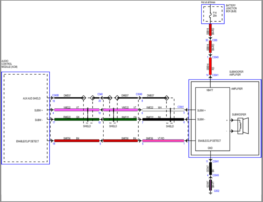 Subwoofer Ford Factory Amplifier Wiring Diagram