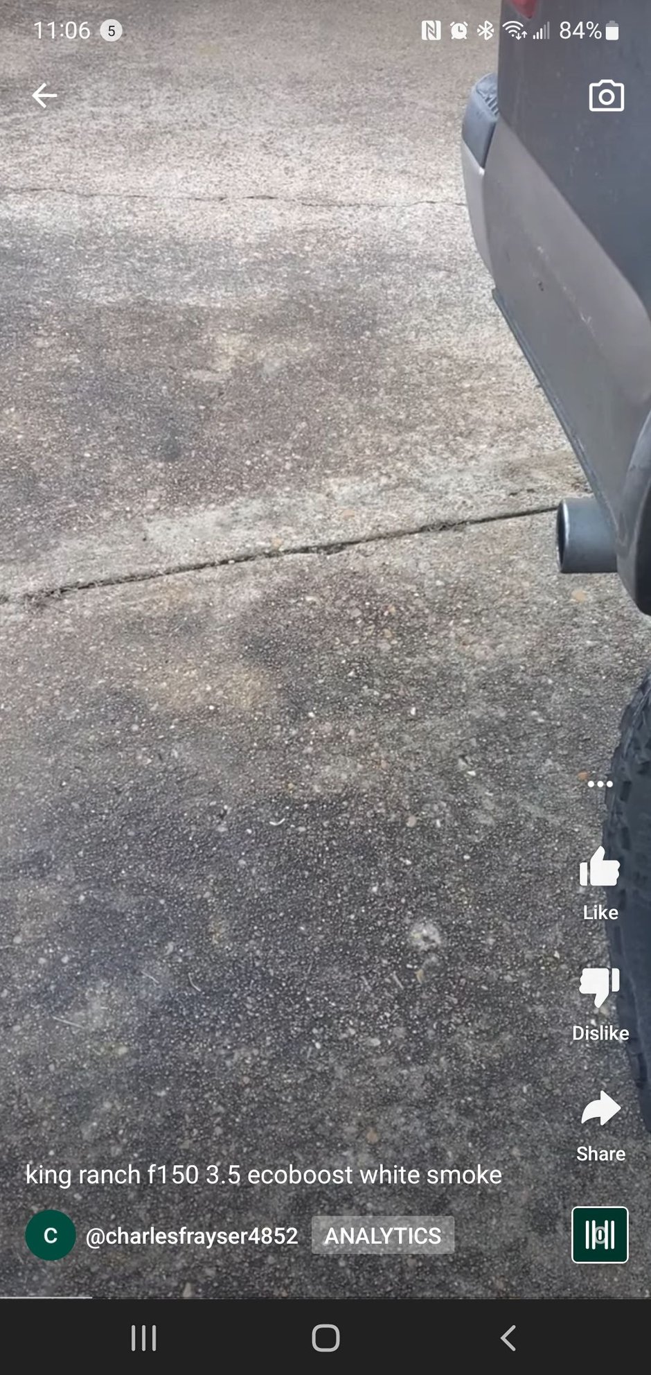 2015 f150 king ranch 3.5 ecoboost white smoke from exhaust Ford F150