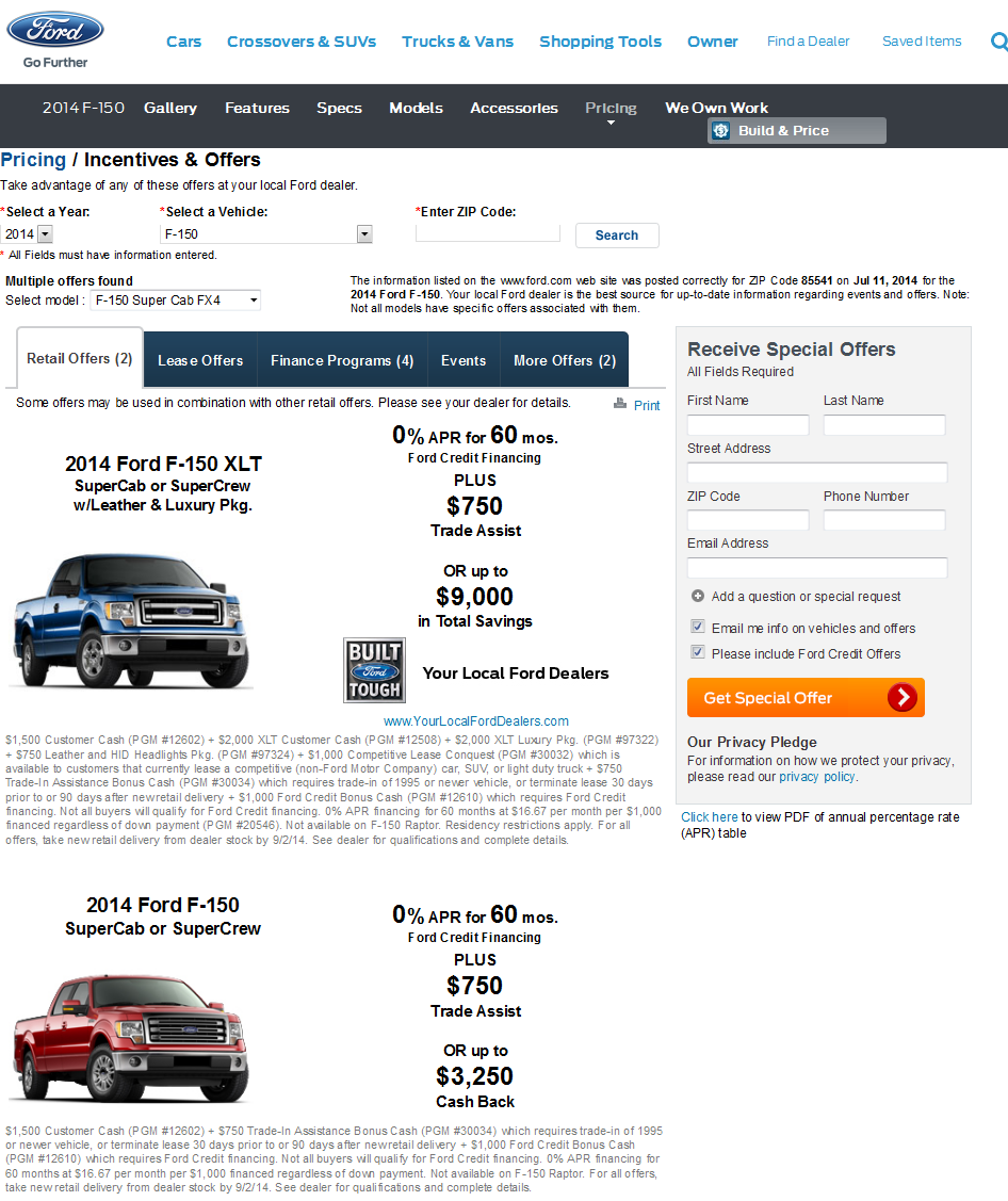 Factory rebates on ford trucks #3