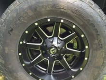 Fuel Maverick 18x9 -12mm offset wrapped in 295/75-18 Terra grapplers
