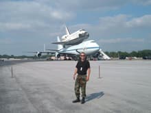At work, The shuttle just stopped by.