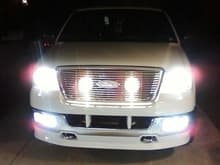 Lights behind Roush grille With 4300k HID's on