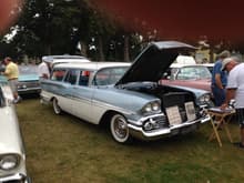There were only two wagons at the show -- this '58 was spotless and I can honestly say that it was the first time I can ever recall ever seeing a station wagon from this model year in person before!