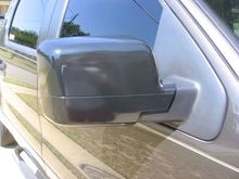 painted chrome mirror caps black