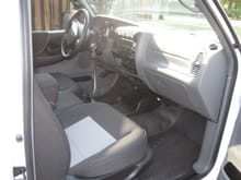Passenger side view of Rocky's interior.