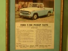 Framed Ford F-100 AD From 1957