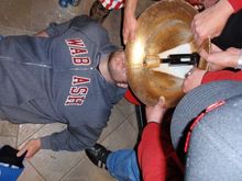 November 2009...made it home for the 116th Monon Bell Classic.  The last game of the regular season pits the Wabash College Little Giants versus the Depauw University Tigers.  When we win, this is how we celebrate...drinking some beer out of the 350 lb. brass bell.  Bottoms up!