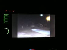 View of the backup camera at night.  This has the IR LED's.  Between that and the tail lamps, it looks alright!