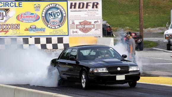 Aug. 25, 2012. A friend of mine in doing a burnout in his Maruader.