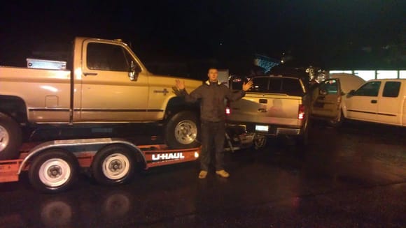 Towing a Chevy and jump starting a GMC!