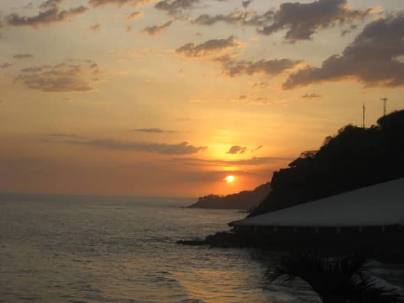 Sunset on the Pacific coast in El Salvador.