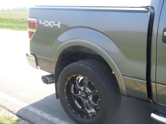 Banks exhaust, fender flares, tinted tail lights