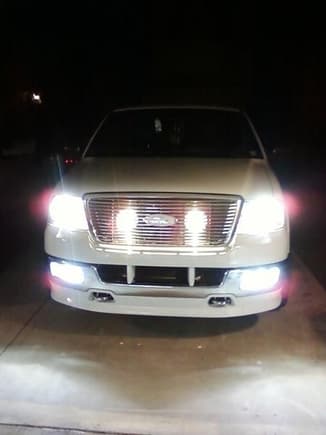 Lights behind Roush grille With 4300k HID's on
