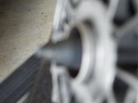 a bad side shot of what is left of the alt pulley