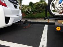 Notice trailer set up.  Still, easy to open rear hatch