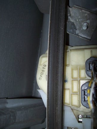 Inside of the door: glass run channel and door latch