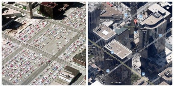 Downtown Denver in the 1970s vs. today. Before photo: Nick DeWolf via Flickr