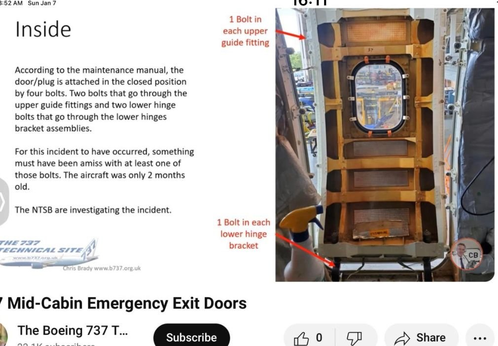 United Airlines is finding loose fitting mounting bolts for the mid aft  plug door 737-9 : r/boeing