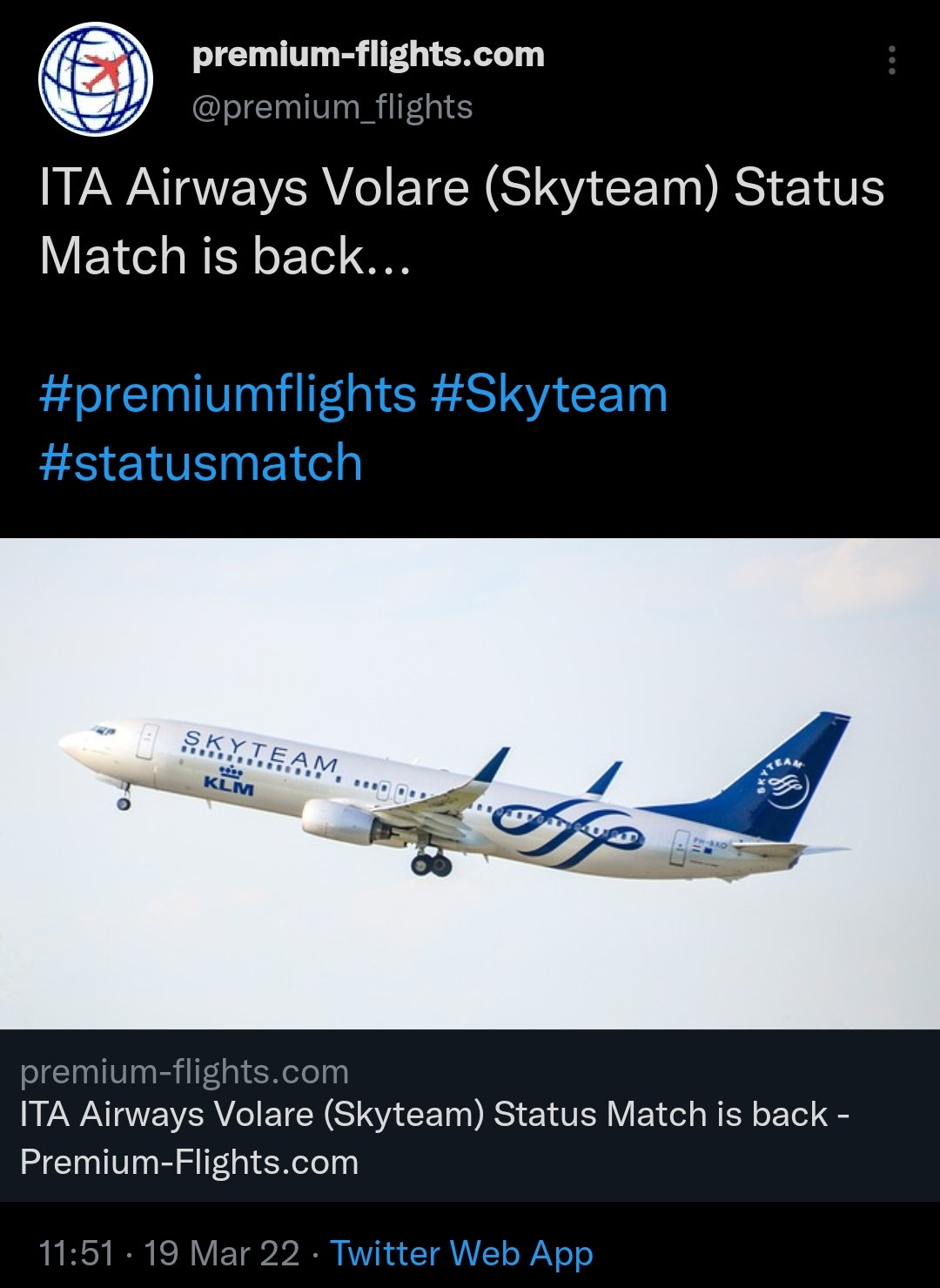 ITA Airways Volare (Skyteam) Status Match is back Page 5 FlyerTalk