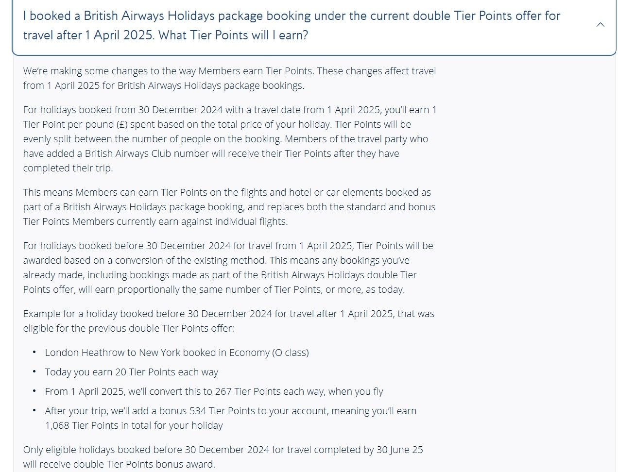 FlyerTalk Forums BA Holidays Double Tier Points Promotion 20242025