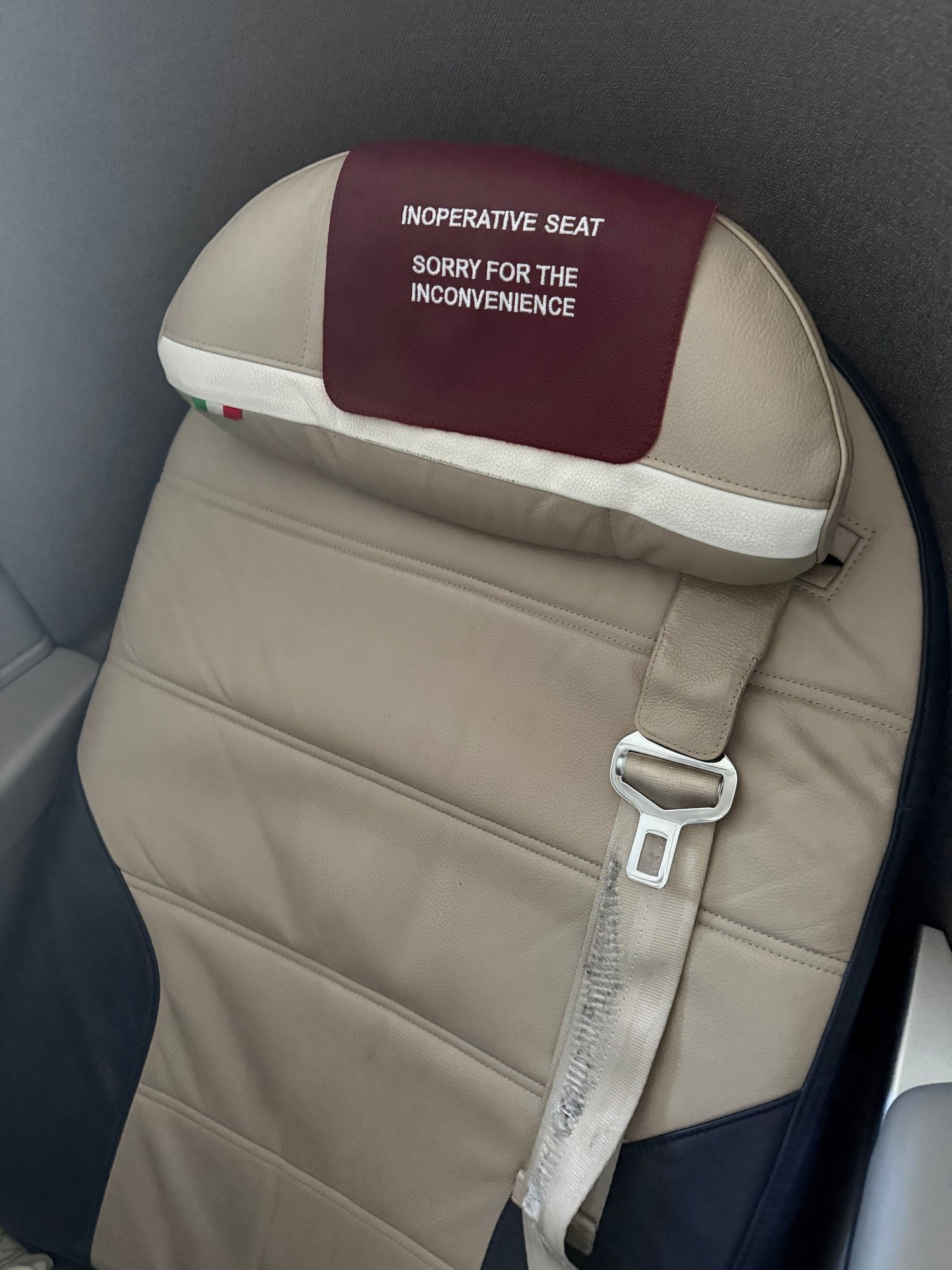 Three non-working seats on a fairly new plane