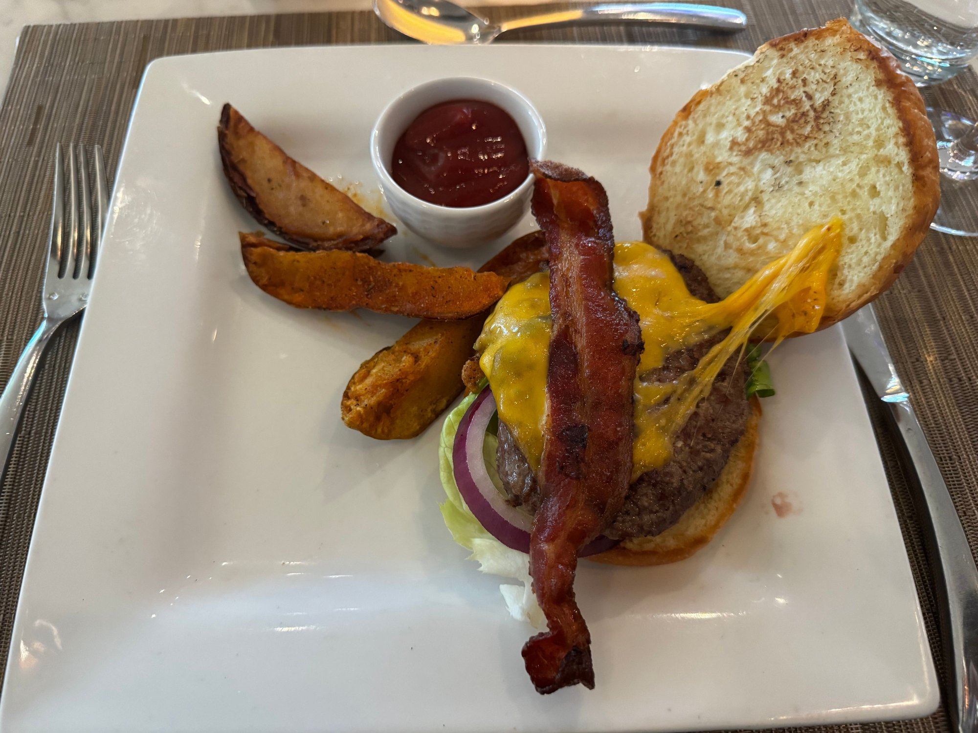 Burger - great as usual. Added bacon 