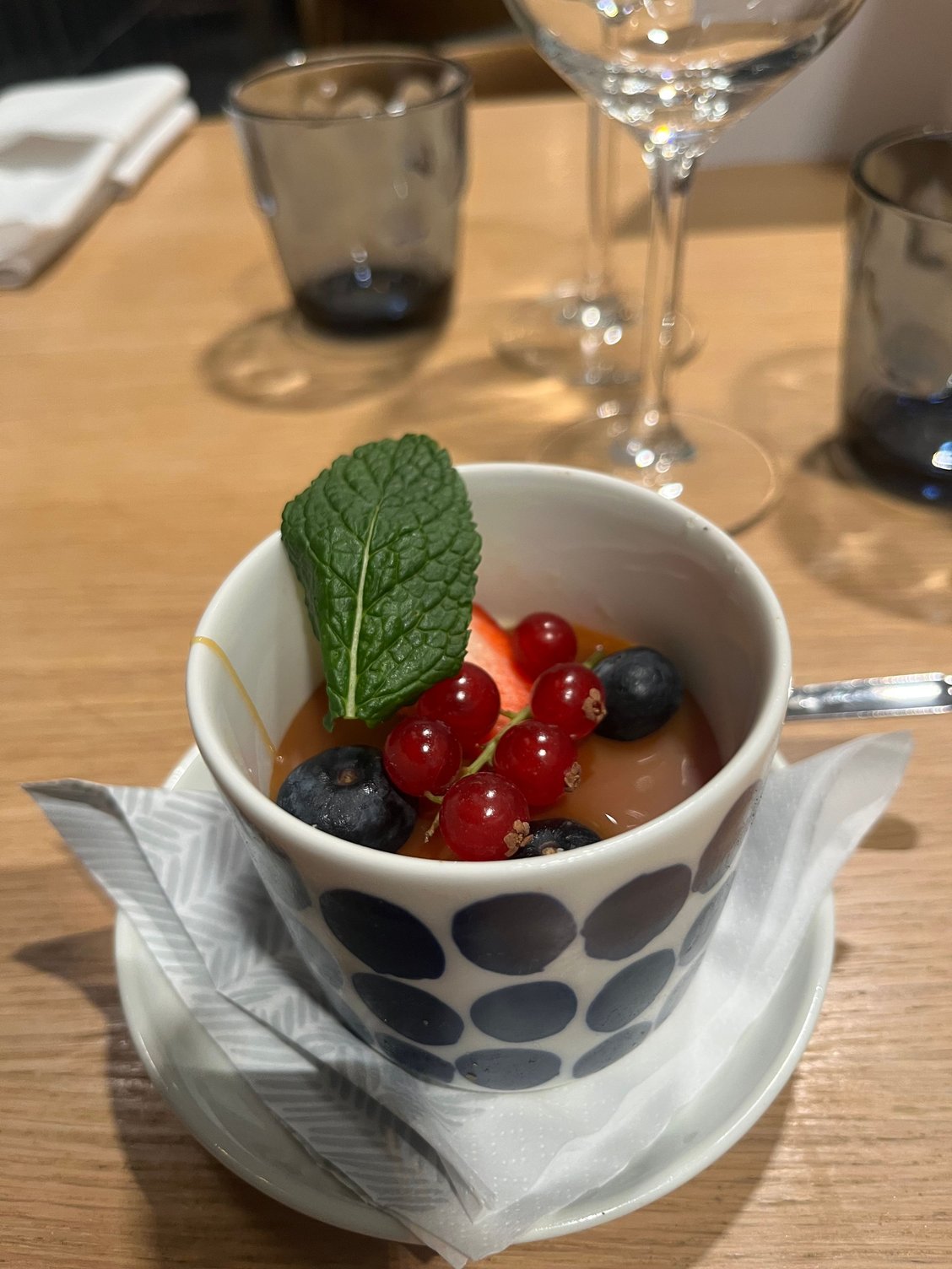 Caramel panna cotta, ok but very sweet