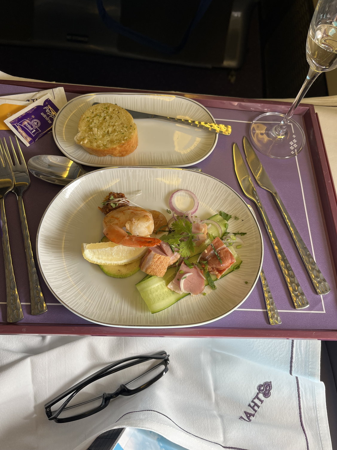 thai airways a380 first class food