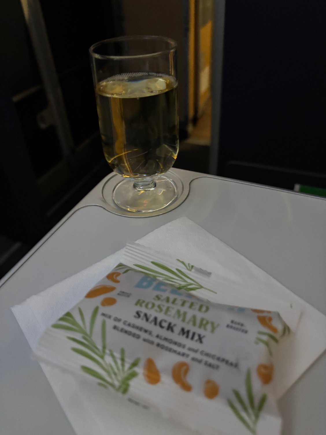 Champagne not that bubbly, but good flavour.