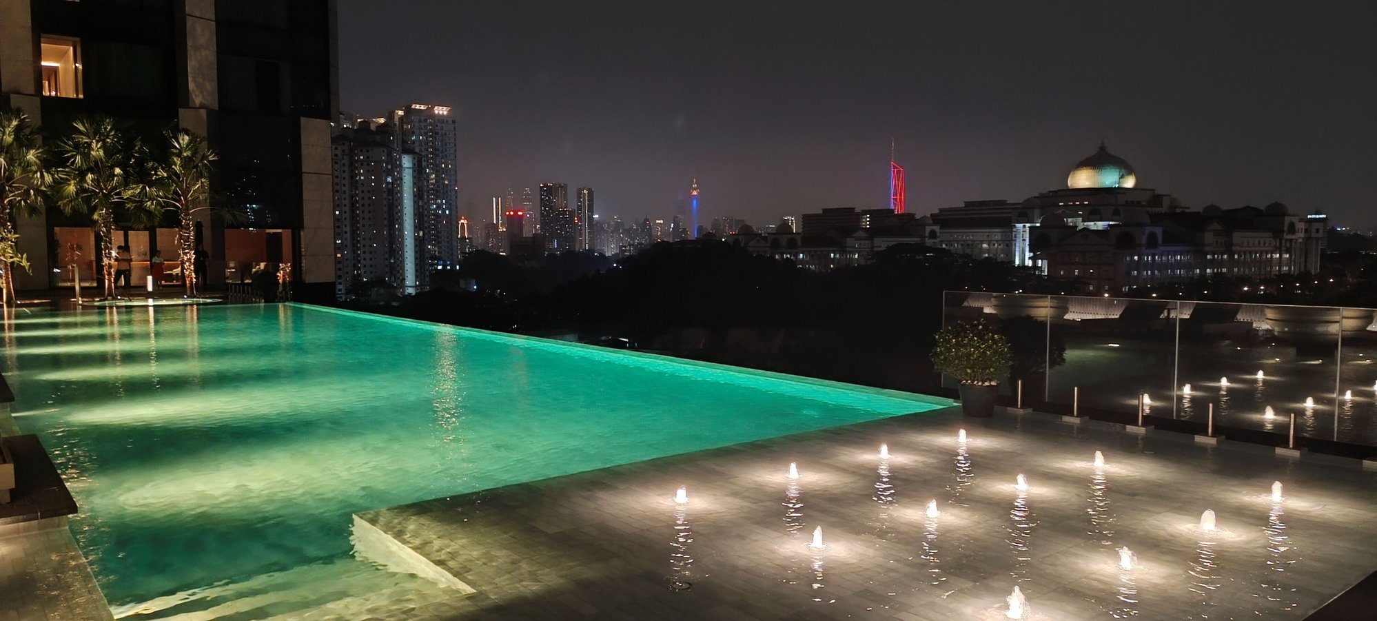 Infinity pool has a view of the KL Skyline