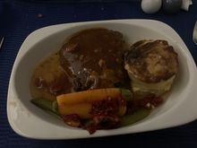 Beef was inedible... was how I’d imagine eating a car tire would be.  A new low. 