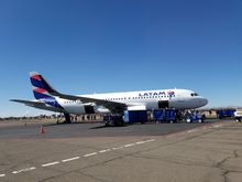 Our flight came in first, then the Latam showed up. We were a bit aghast as we watched an entire batallion of police in riot gear boarded this plane. But we never learned why! Lima was quite peaceful when we got there