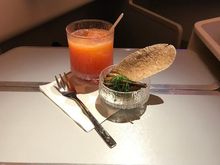 The dinner started with amuse-bouche. It was smoked vendace and sour cream. It was delicious.
