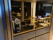 Entryway with minibar and Nespresso machine