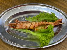 Grilled prawns sans garlic 