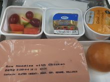Meat tray - note the label saying this contains molluscs. 