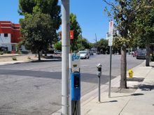 At a meter next to a medical office building 