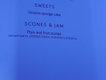 Afternoon tea menu