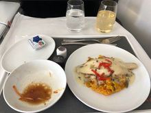Delighted to see the sea bass back on rotation on this flight. No second bread serving with the main course.