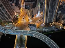 View straight down from my room. Loved the street design