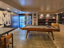 Pool table, affordable vending machines (Celsius for $3.50!)