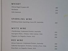 Exec lounge menu 