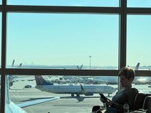 Club is packed. No window seats for us.