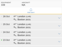 VS011 LHR-BOS on Thu 27-Oct it seems