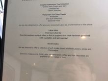 High tea menu