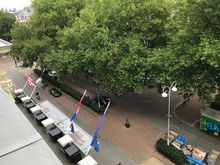 View from the roon on front square and hotel driveway