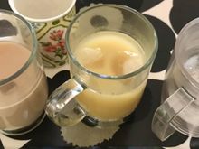 Coconut water , latte , turmeric latte , tap water  .. all iced