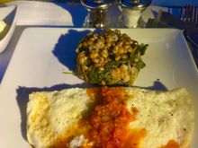 Egg white omelet & kale farro side