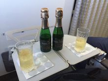 Gin, vodka and tonic run out early on flight. Champagne changed during a flight.
