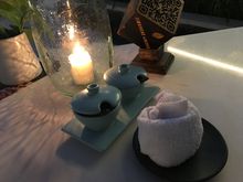 Adaptation to western tourists returning: the cold towel + salt/pepper